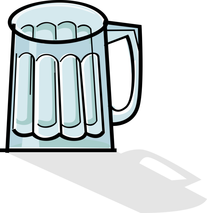 Vector Illustration of Empty Beer Mug Drink Glass