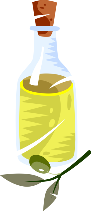 Vector Illustration of Bottle of Virgin Olive Oil