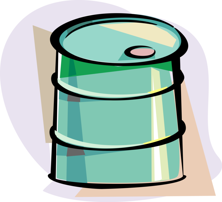 Vector Illustration of Crude Petroleum Oil Barrel or Oil Drum