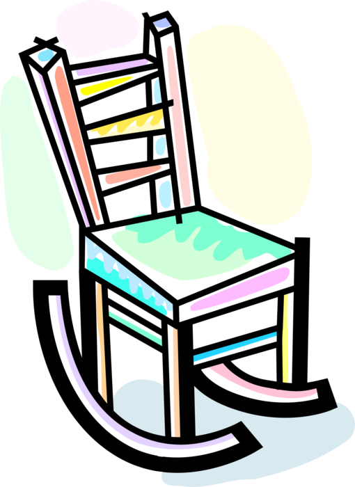 Vector Illustration of Gentle Motion Rocking Chair or Rocker Furniture