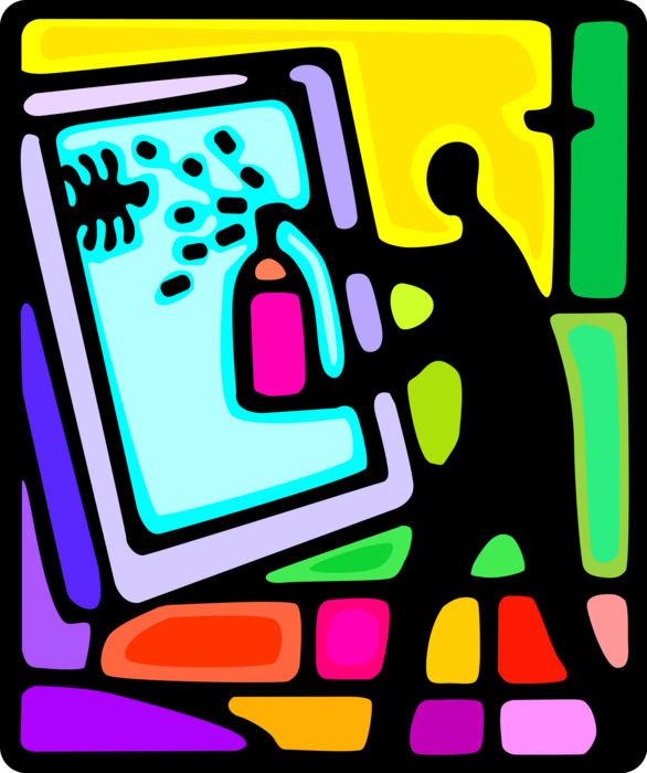 Vector Illustration of Computer Technician with Insect Spray Disinfects Online Internet Virus Malicious Malware Bug