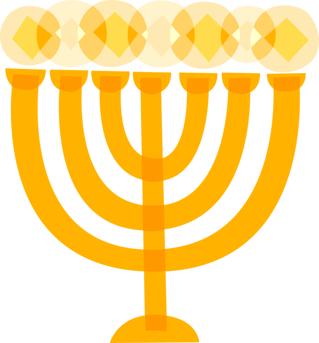 Vector Illustration of Menorah Lampstand Seven-Branched Candle Candelabra used in Ancient Tabernacle