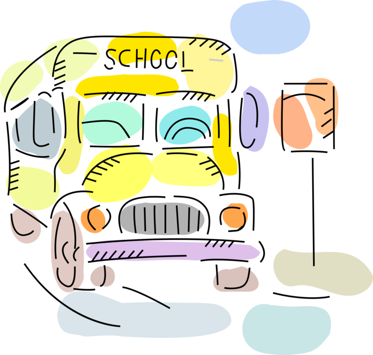 Vector Illustration of Schoolbus or School Bus used for Student Transport To and From School