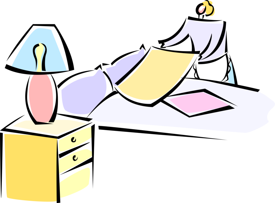 Vector Illustration of Hospitality Industry Hotel Domestic Service Housekeeping Cleaning Maid or Housemaid Changes Bed Linens