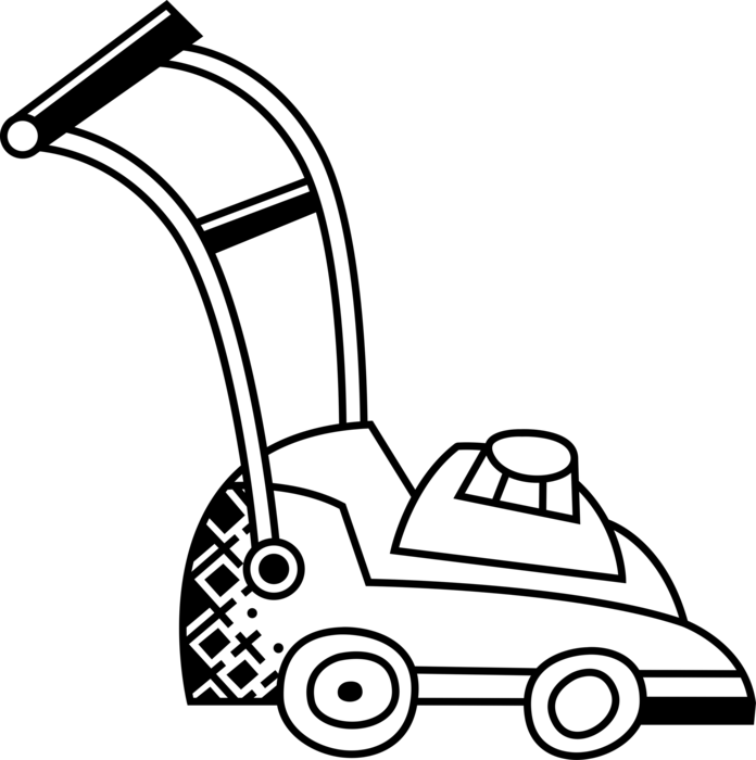 Vector Illustration of Yard Work Lawn Mower for Cutting Grass