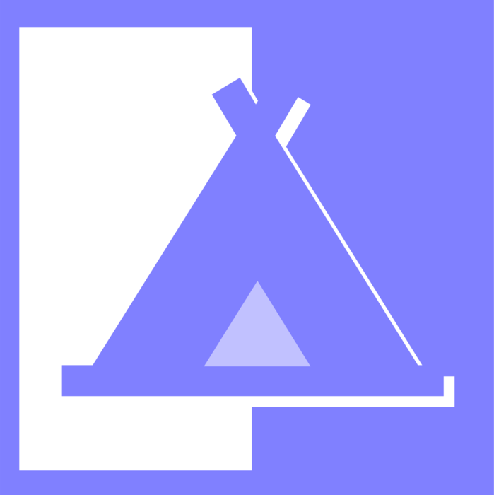 Vector Illustration of North American Indigenous Indian Traditional Teepee Tent Dwelling