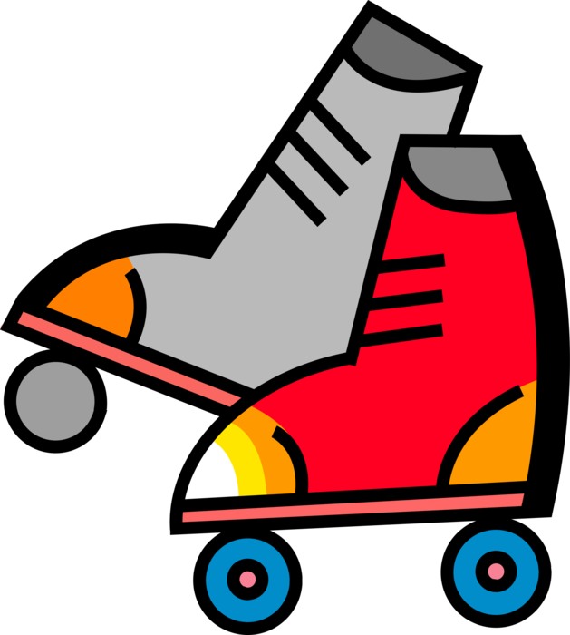 Vector Illustration of Rollerblading Inline Skate Rollerblades