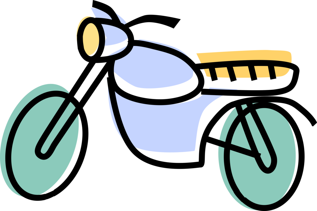 Vector Illustration of Dirt Bike Motorcycle or Motorbike Motor Vehicle