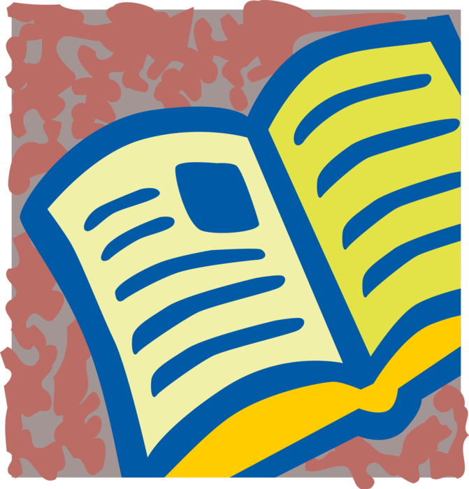 Vector Illustration of Books as Printed Works of Literature Fiction or Nonfiction Borrowed from Lending Library