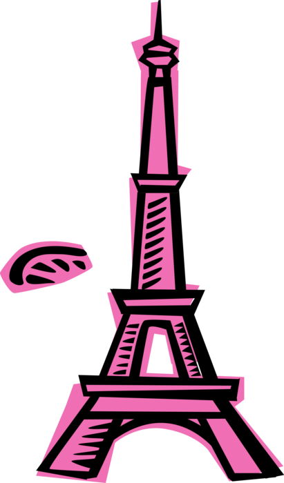 Vector Illustration of Eiffel Tower on Champ de Mars Cultural Icon and World Landmark of Paris, France