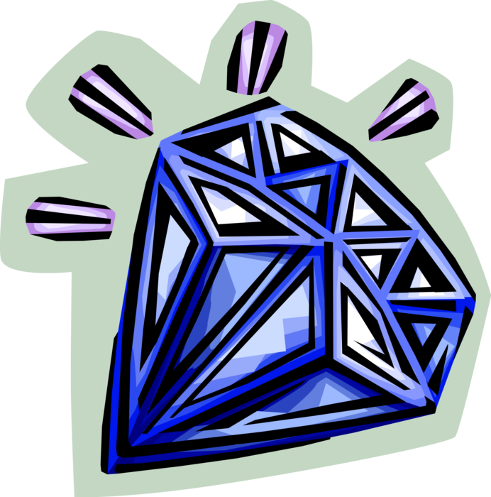 Vector Illustration of Allotrope of Carbon, Diamond Gemstone has Hardness and Thermal Conductivity