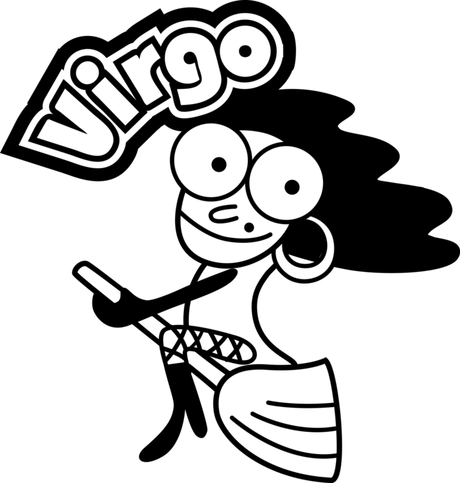 Vector Illustration of Astrological Horoscope Astrology Signs of the Zodiac - Earth Sign Virgo The Virgin