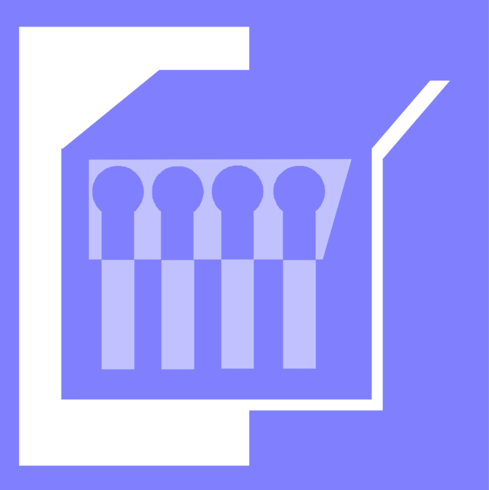 Vector Illustration of Book of Sulphur Matches Match Tool for Starting Fire