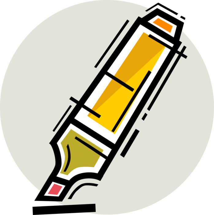 Vector Illustration of Permanent Marker Pen Writing Instrument