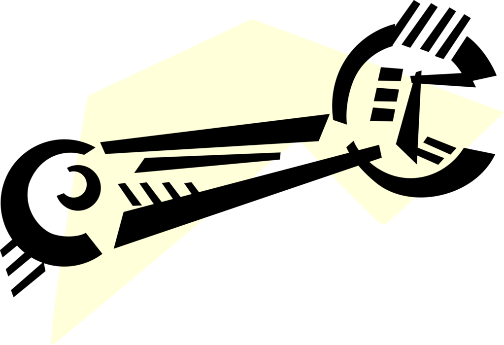 Vector Illustration of Workbench Wrench Tool