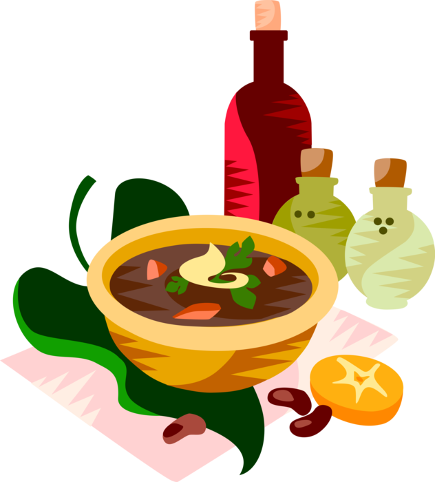 Vector Illustration of Brazilian Black Bean Soup
