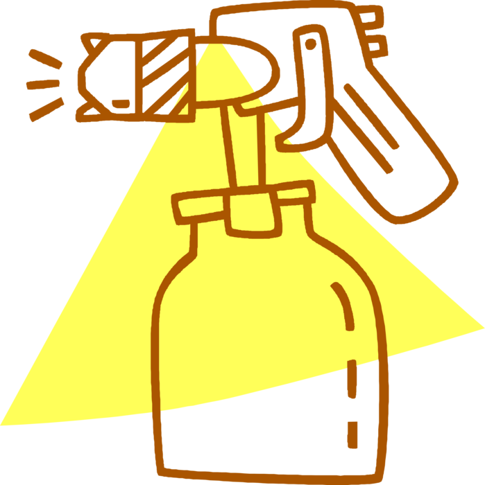 Vector Illustration of Spray Paint Canister Sprays Paint
