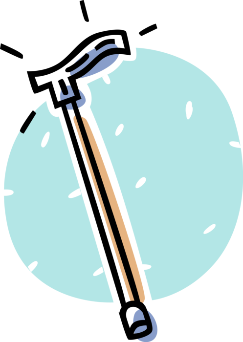 Vector Illustration of Walking Cane for Disabled or Elderly People Needing Balance or Stability