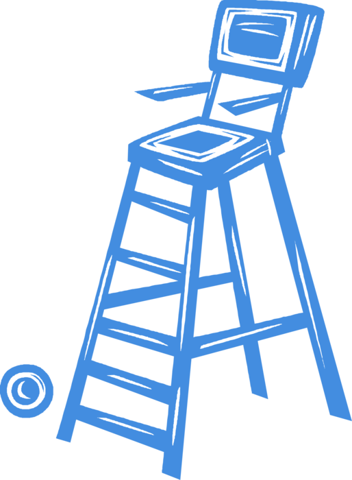 Vector Illustration of Sport of Tennis Officiating Umpire Chair