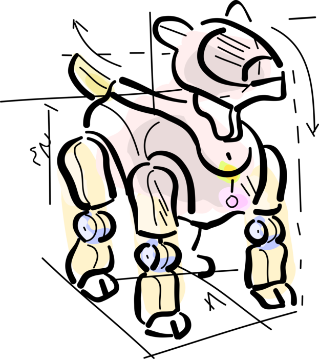 Vector Illustration of Automated Robotic Dog