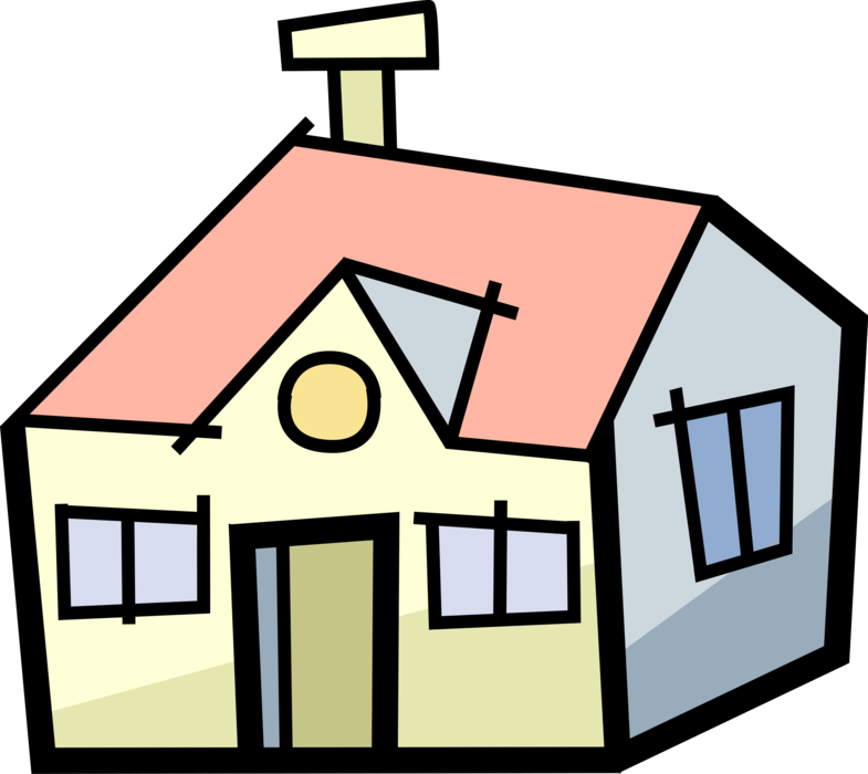 Vector Illustration of Urban Housing Family Home Residence Dwelling