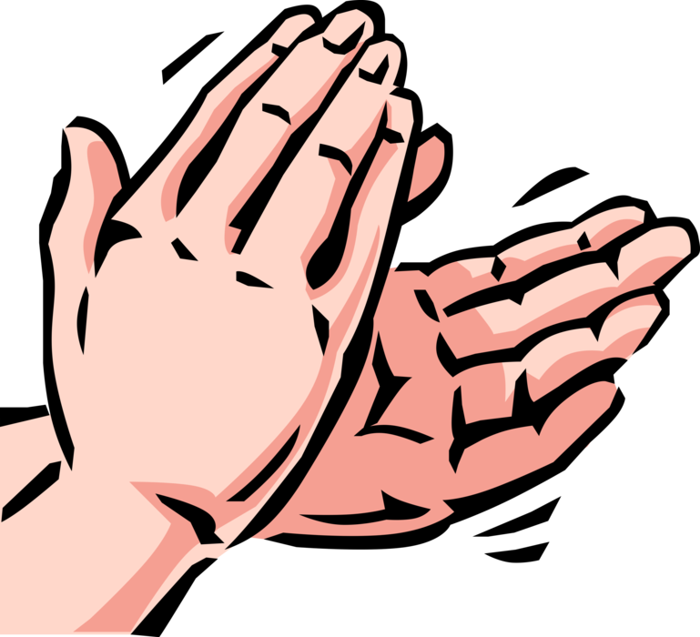 Vector Illustration of Hands Applaud in Nonverbal Communication Hand Gesture Clapping to Acknowledge and Praise