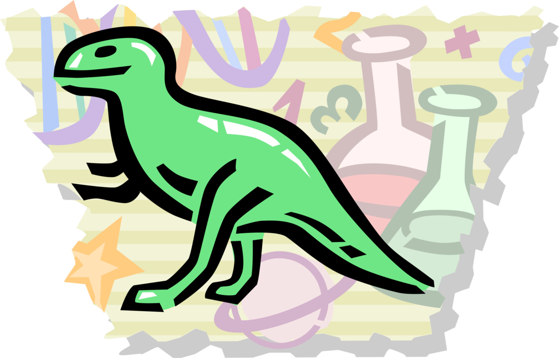 Vector Illustration of Prehistoric Dinosaur from Jurassic and Cretaceous Periods