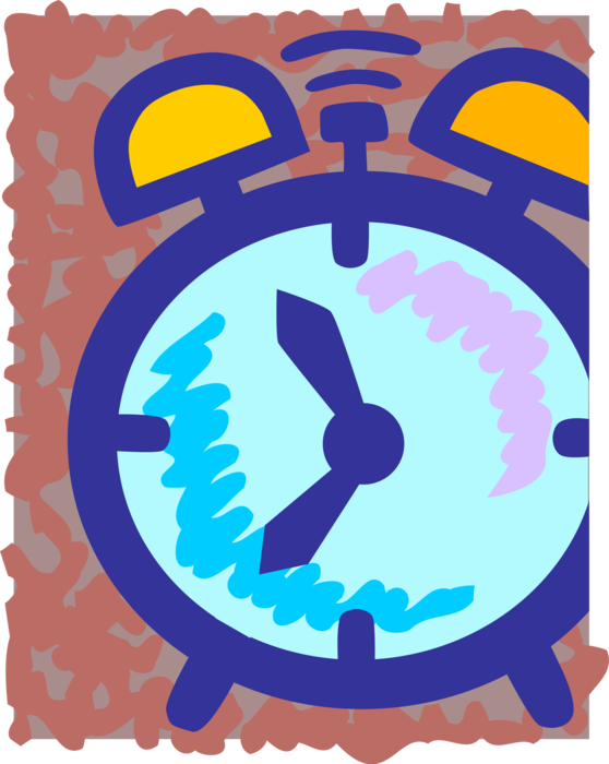 Vector Illustration of Alarm Clock Ringing Its Morning Wake-Up Call