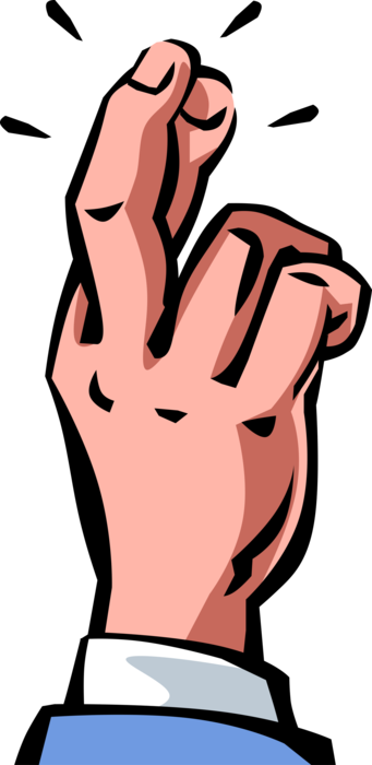 Vector Illustration of Fingers Crossed Nonverbal Communication Hand Gesture Wish for Luck and Good Fortune