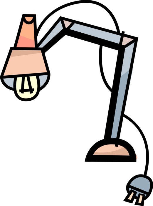 Vector Illustration of Desk Lamp Provides Illuminated Light Source