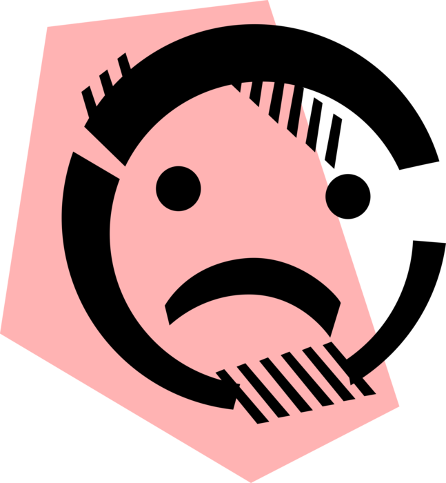 Vector Illustration of Sad Face Smilie Emoticon Emoji Ideogram Facial Expression