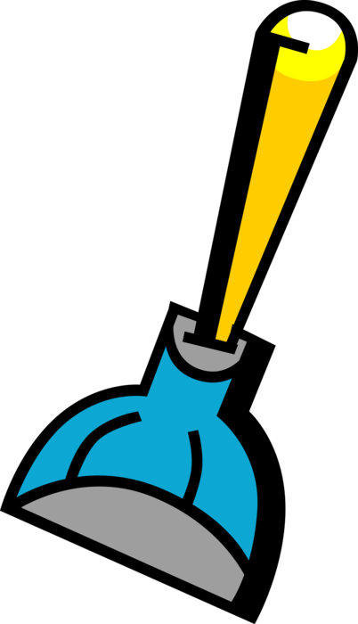 Vector Illustration of Plumber's Friend Toilet Plunger Clears Drain and Pipe Blockages