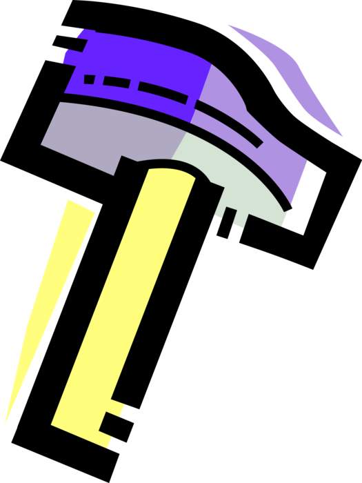 Vector Illustration of Sledgehammer Hand Tool used to Drive Nails also Symbol of Power and Oppression