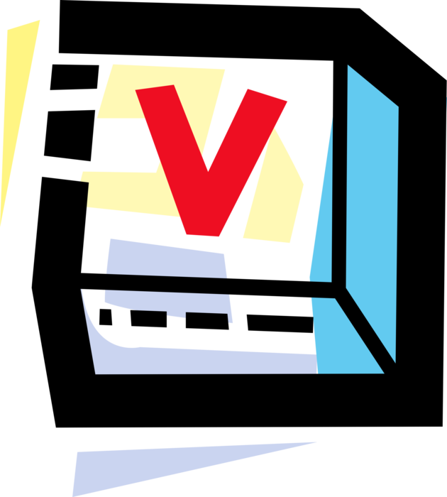 Vector Illustration of Move Down Direction Key on Personal Computer Keyboard Device for Input of Alphanumeric Data into Computers