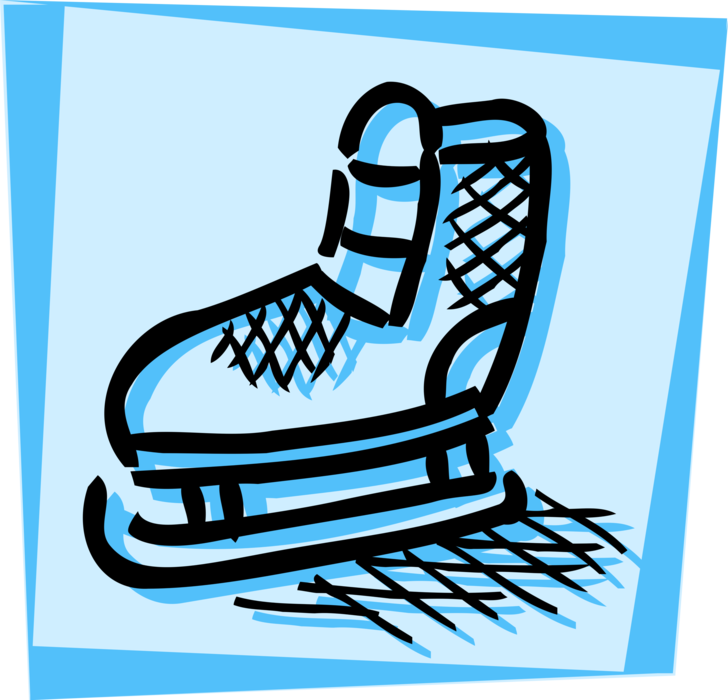 Vector Illustration of Skating in Winter with Ice Skates