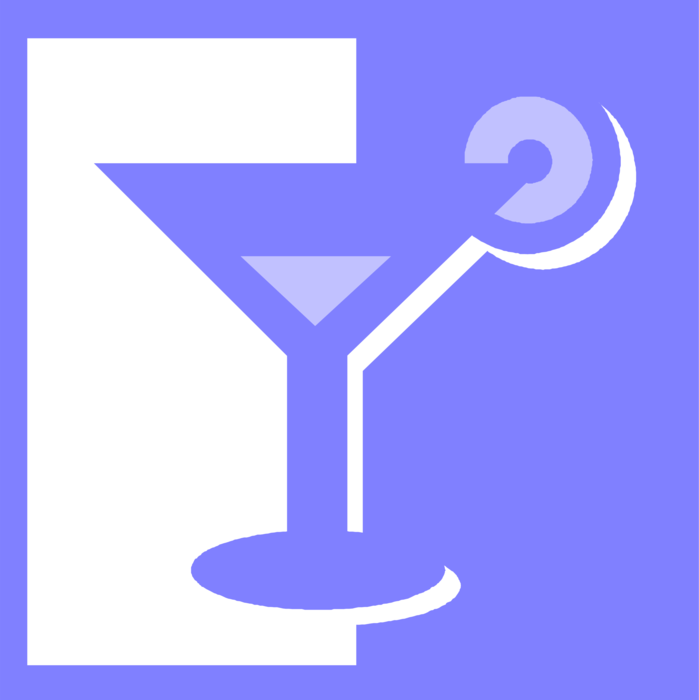 Vector Illustration of Alcohol Beverage Martini Cocktail Drink