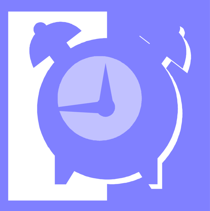 Vector Illustration of Alarm Clock Ringing Its Morning Wake-Up Call