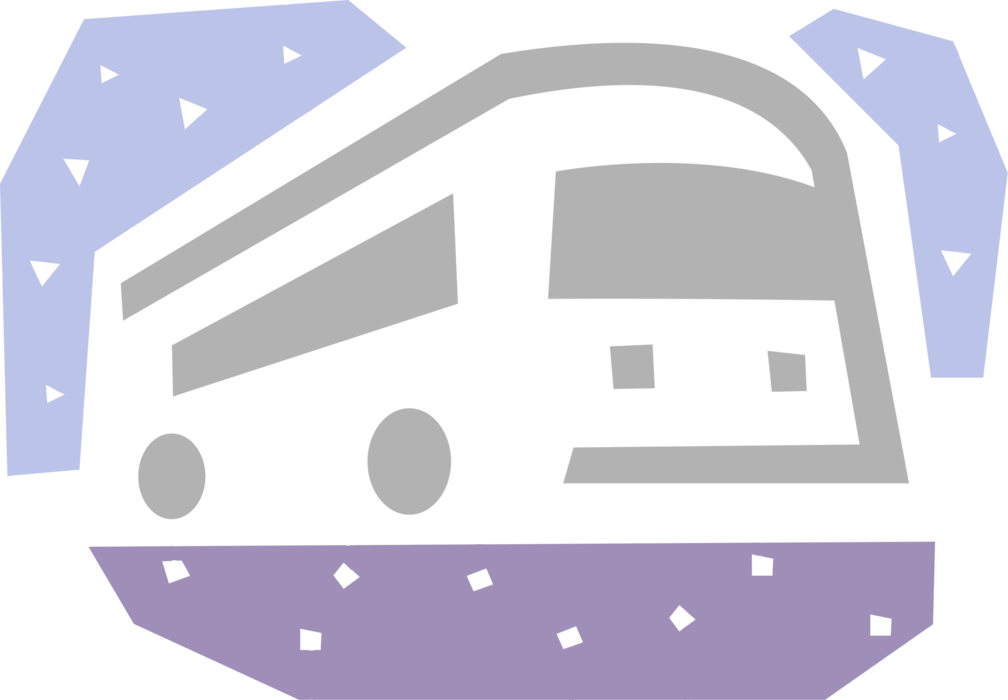 Vector Illustration of Intercity Passenger Tour Bus Vehicle