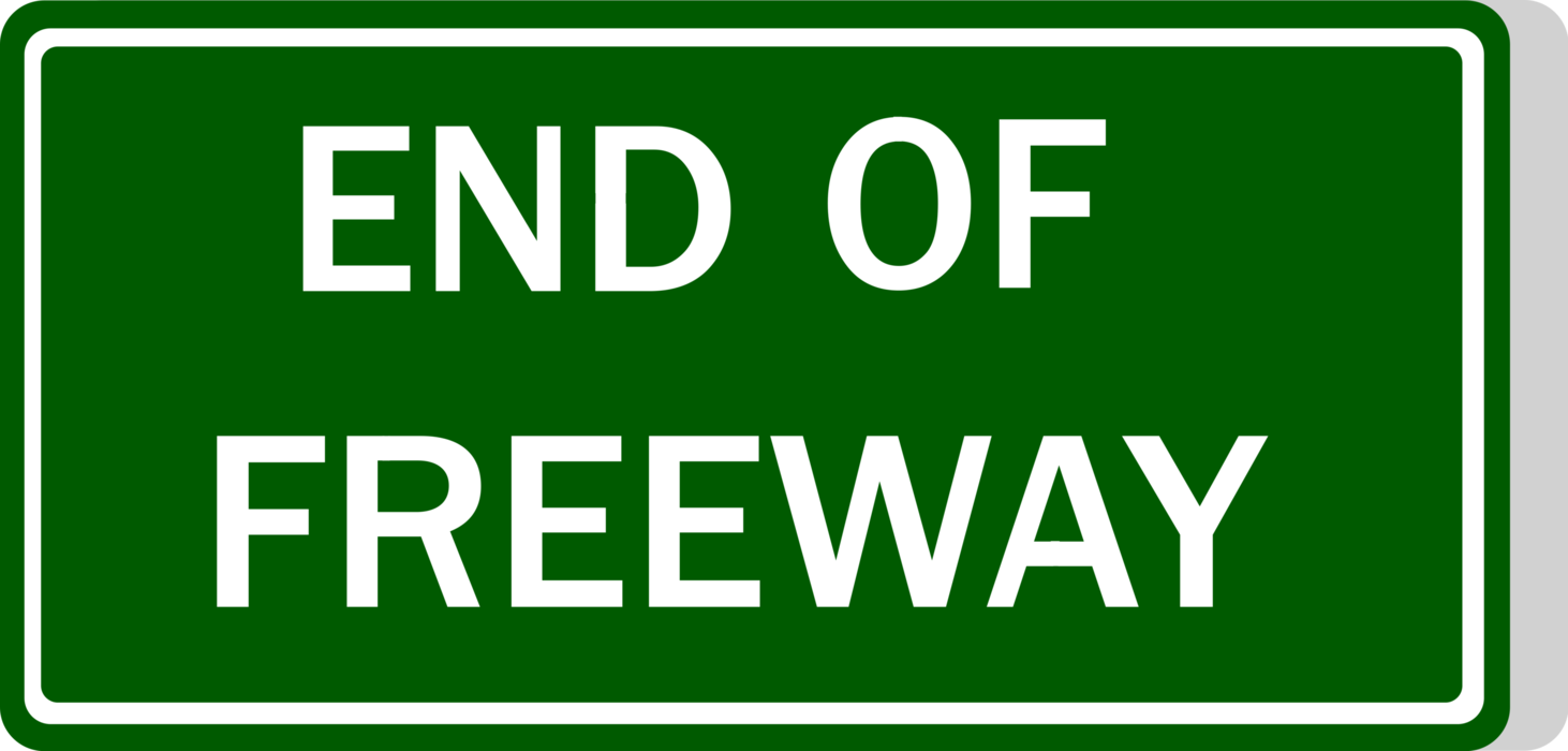 Vector Illustration of Australian Road Sign, End of Freeway