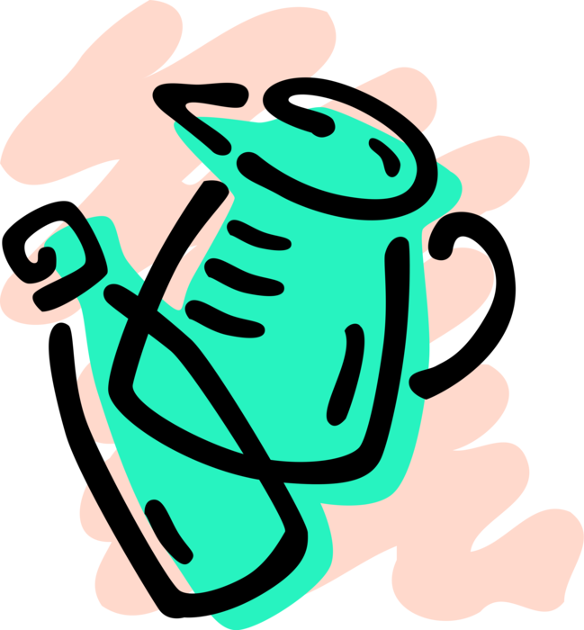 Vector Illustration of Juice Pitcher Jug and Water Bottle