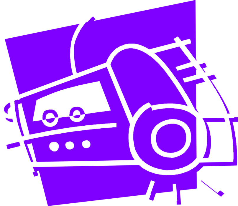 Vector Illustration of Computer Hand Scanner Office Equipment for Scanning Documents