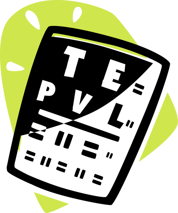 Vector Illustration of Optometry Eye Examination Chart at Optometrist's Office