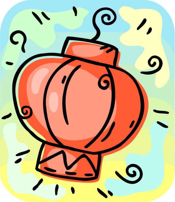 Vector Illustration of Chinese Asian Paper Lanterns Light used in Traditional Festival Celebrations