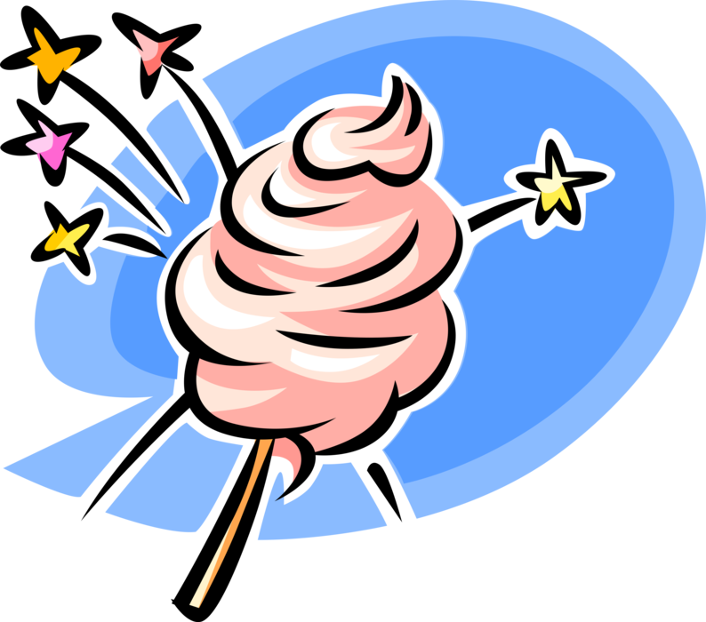 Vector Illustration of Candy Floss Cotton Candy Confectionery