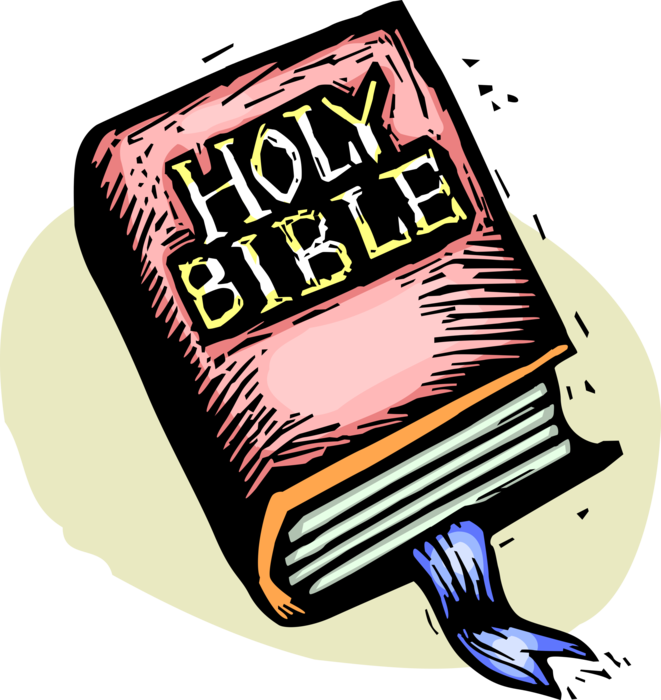 Vector Illustration of Holy Bible Book Product of Divine Inspiration in Judaism and Christianity