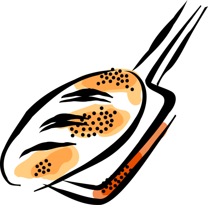 Vector Illustration of Staple Food Baked Bread Loaf Prepared from Flour and Water Dough