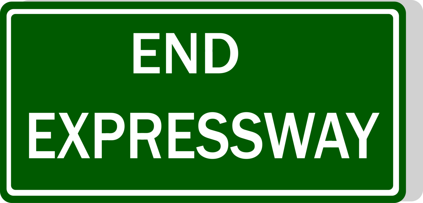 Vector Illustration of Australian Road Sign, End Expressway