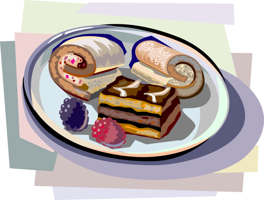 Vector Illustration of Dutch Baked Treats with Creamy Fillings