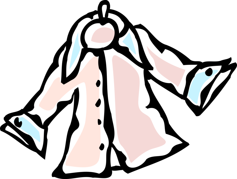 Vector Illustration of Coat Apparel Clothing Garment 