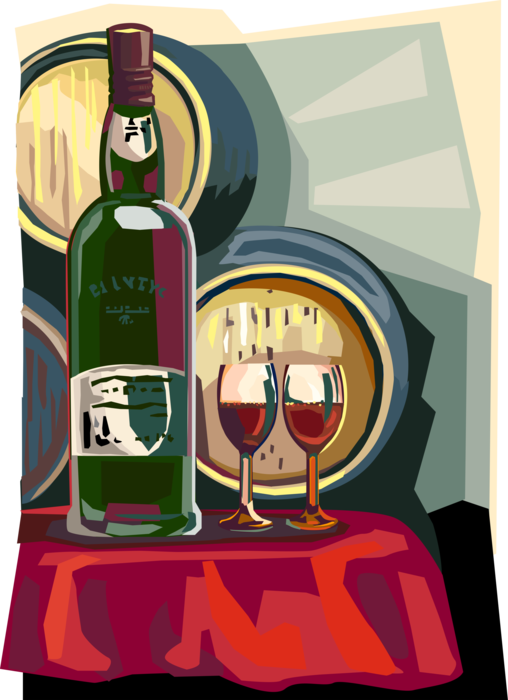 Vector Illustration of Portuguese Port Wine Fortified Wine of Portugal